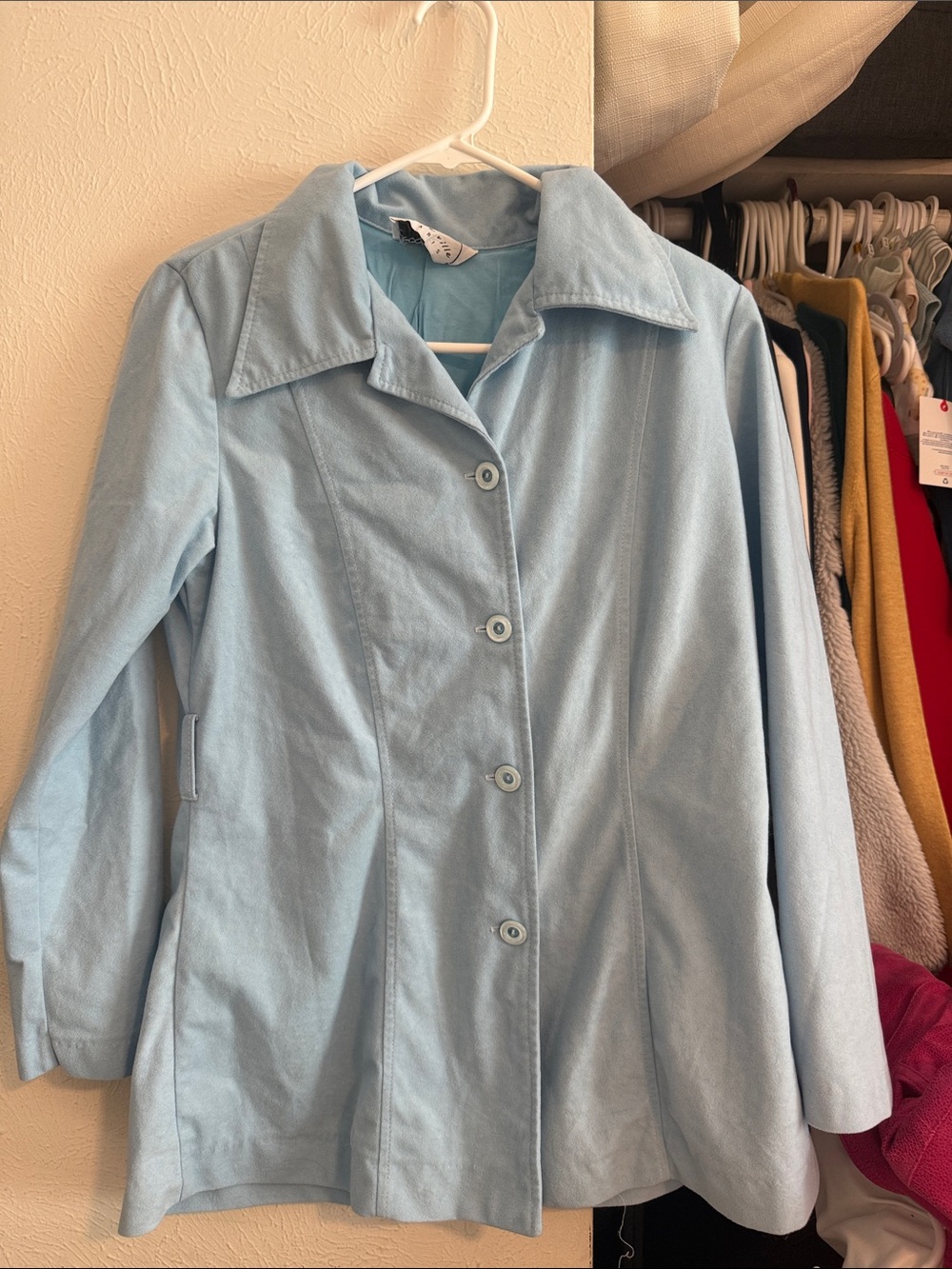 Light Blue Women's Button-Front Coat